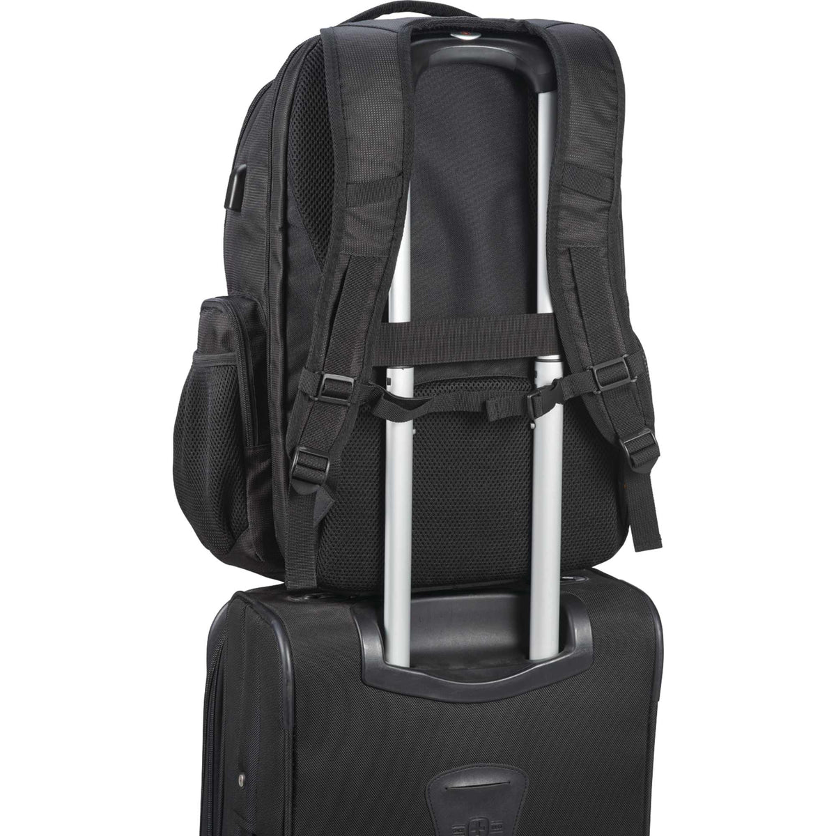 Rainier TSA Laptop Backpack with USB Port, 17 Inch Embroidery - Black - Photo 3