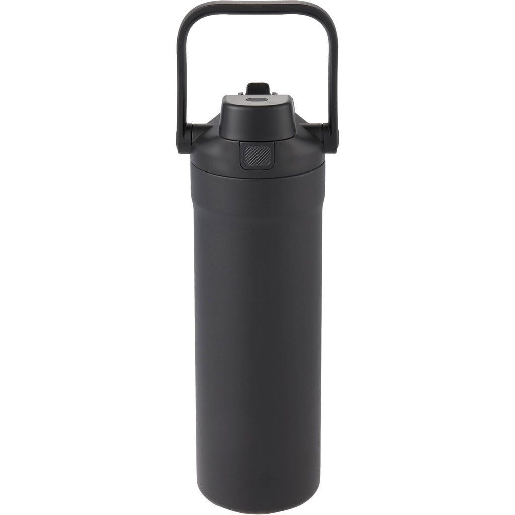 Ranier 2-in-1 Insulated Bottle with Straw and Chug Lid, 25 oz Laser Engraving - Black - Back