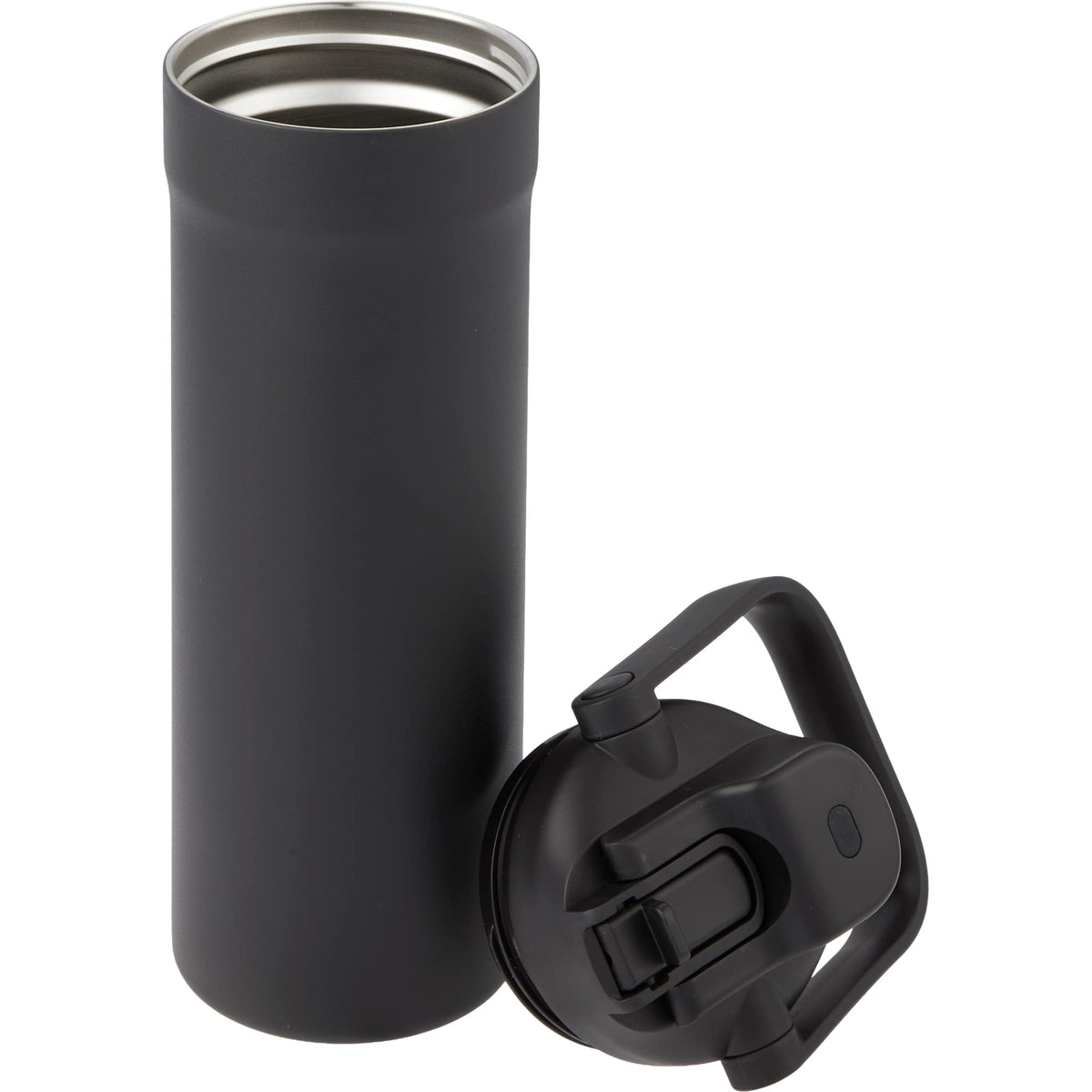 Ranier 2-in-1 Insulated Bottle with Straw and Chug Lid, 25 oz Laser Engraving - Black - Detail