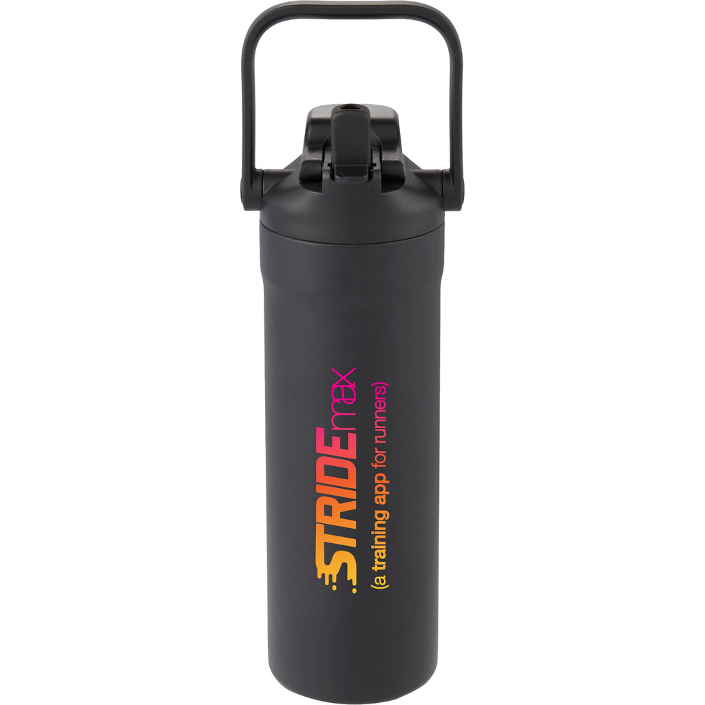 Ranier 2-in-1 Insulated Bottle with Straw and Chug Lid, 25 oz Laser Engraving - Black - Front