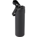Ranier 2-in-1 Insulated Bottle with Straw and Chug Lid, 25 oz Laser Engraving - Black - Right Angle 2