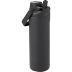 Ranier 2-in-1 Insulated Bottle with Straw and Chug Lid, 25 oz Laser Engraving - Black - Right Angle