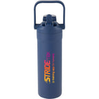 Ranier 2-in-1 Insulated Bottle with Straw and Chug Lid, 25 oz Laser Engraving - Navy - Front