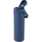 Ranier 2-in-1 Insulated Bottle with Straw and Chug Lid, 25 oz Laser Engraving - Navy - Left Angle 2