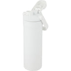 Ranier 2-in-1 Insulated Bottle with Straw and Chug Lid, 25 oz Laser Engraving - White - Back Left Angle