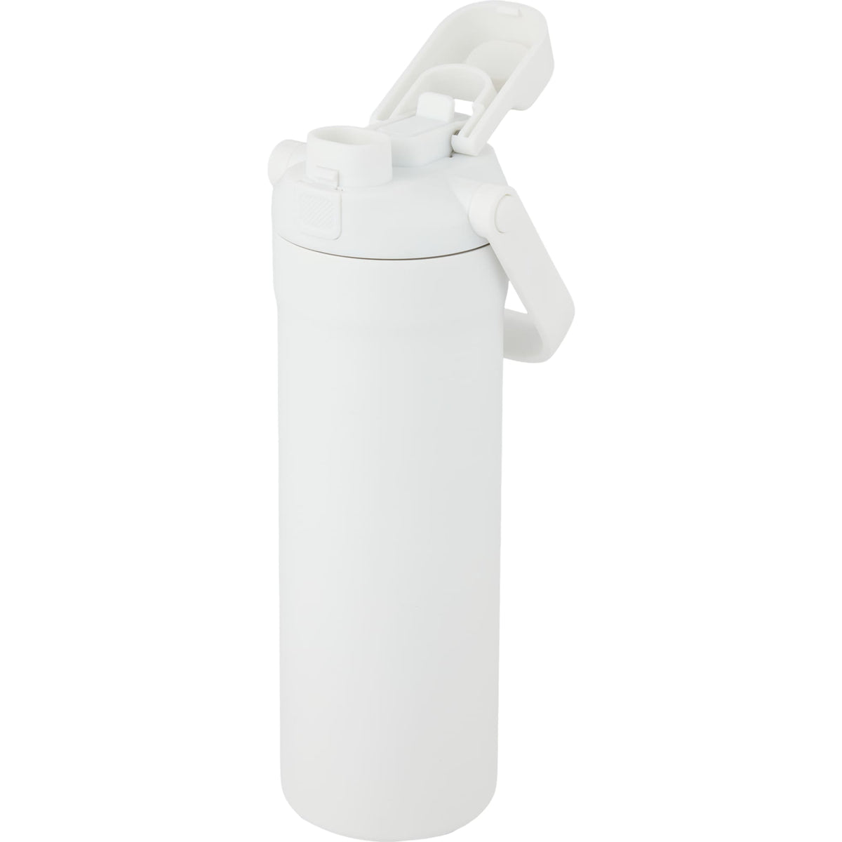 Ranier 2-in-1 Insulated Bottle with Straw and Chug Lid, 25 oz Laser Engraving - White - Back Left Angle