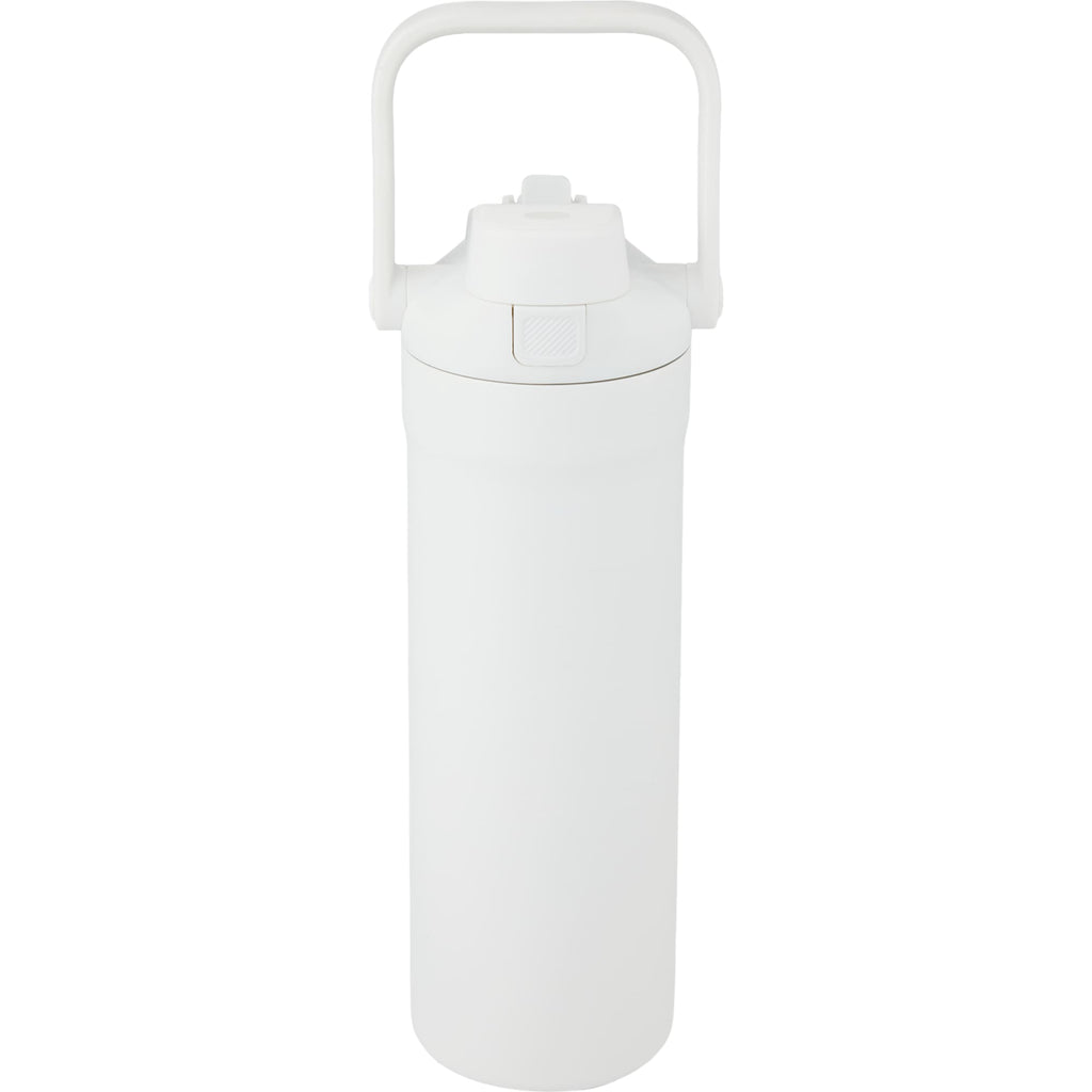 Ranier 2-in-1 Insulated Bottle with Straw and Chug Lid, 25 oz Laser Engraving - White - Back
