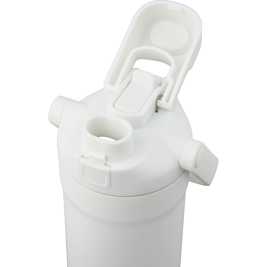 Ranier 2-in-1 Insulated Bottle with Straw and Chug Lid, 25 oz Laser Engraving - White - Detail 2