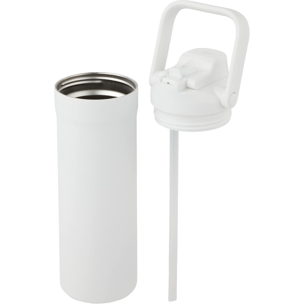 Ranier 2-in-1 Insulated Bottle with Straw and Chug Lid, 25 oz Laser Engraving - White - Detail 4
