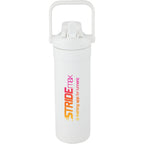 Ranier 2-in-1 Insulated Bottle with Straw and Chug Lid, 25 oz Laser Engraving - White - Front