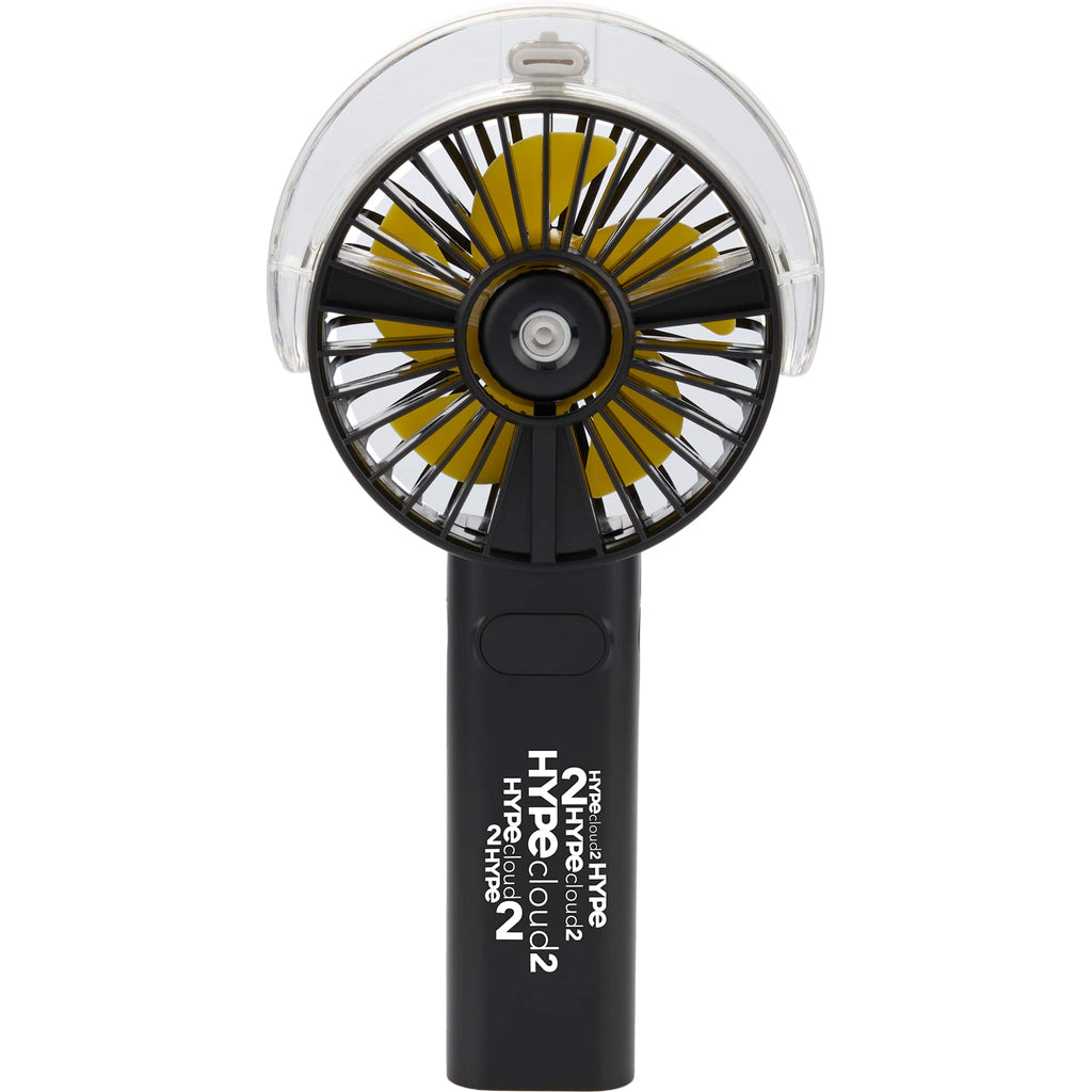 Rechargeable Misting Fan with LED Display - Black - Front