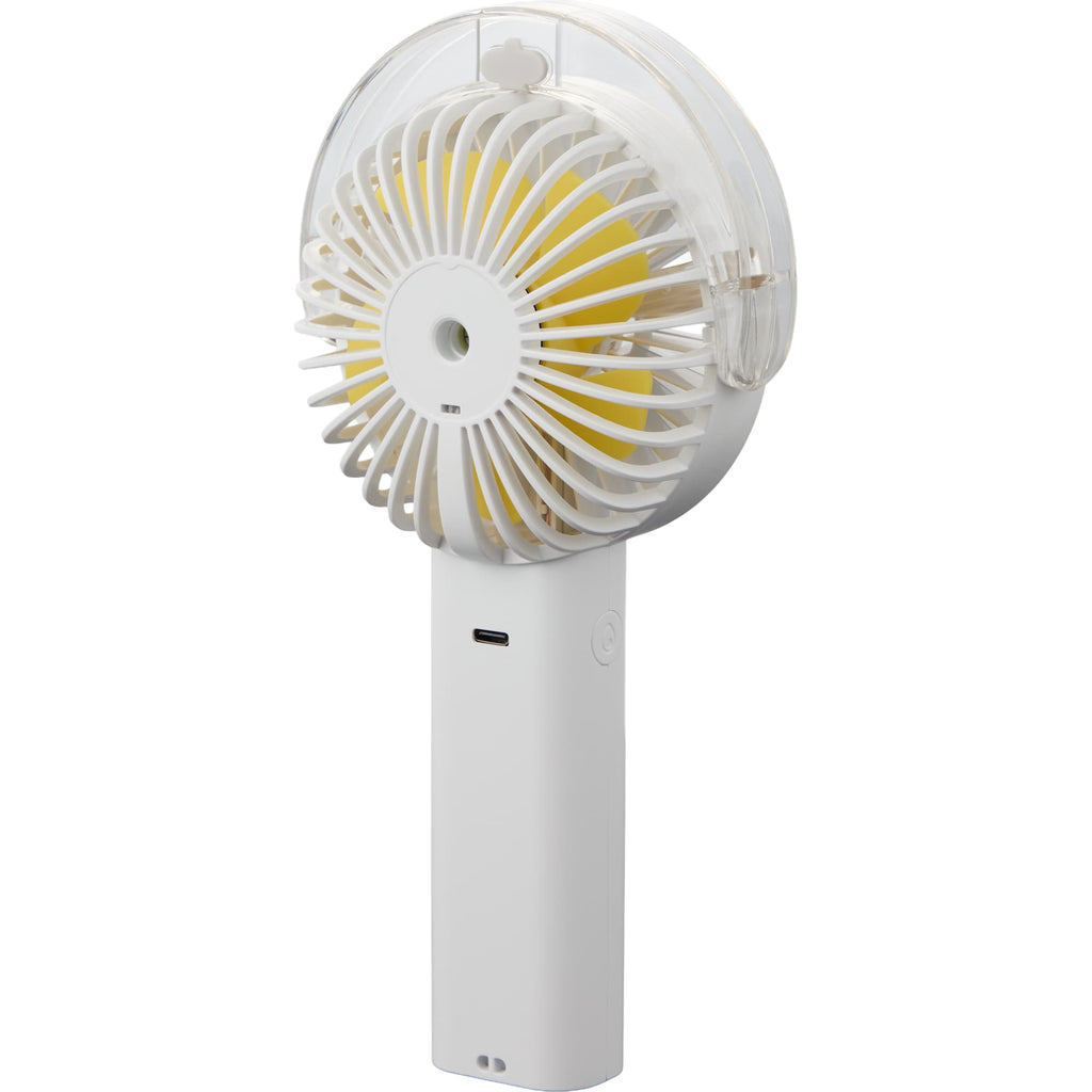 Rechargeable Misting Fan with LED Display - White - Back Left Angle