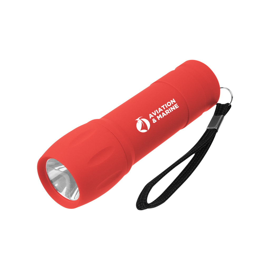 Rechargeable Rubberized COB Light with Strap - Red - Pad Print