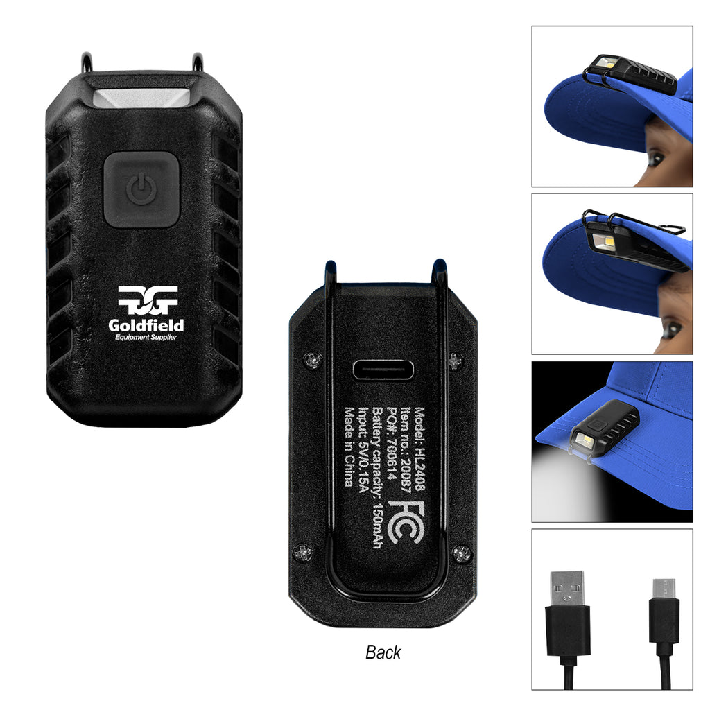 Rechargeable Safety Light for a Cap - Pad Print