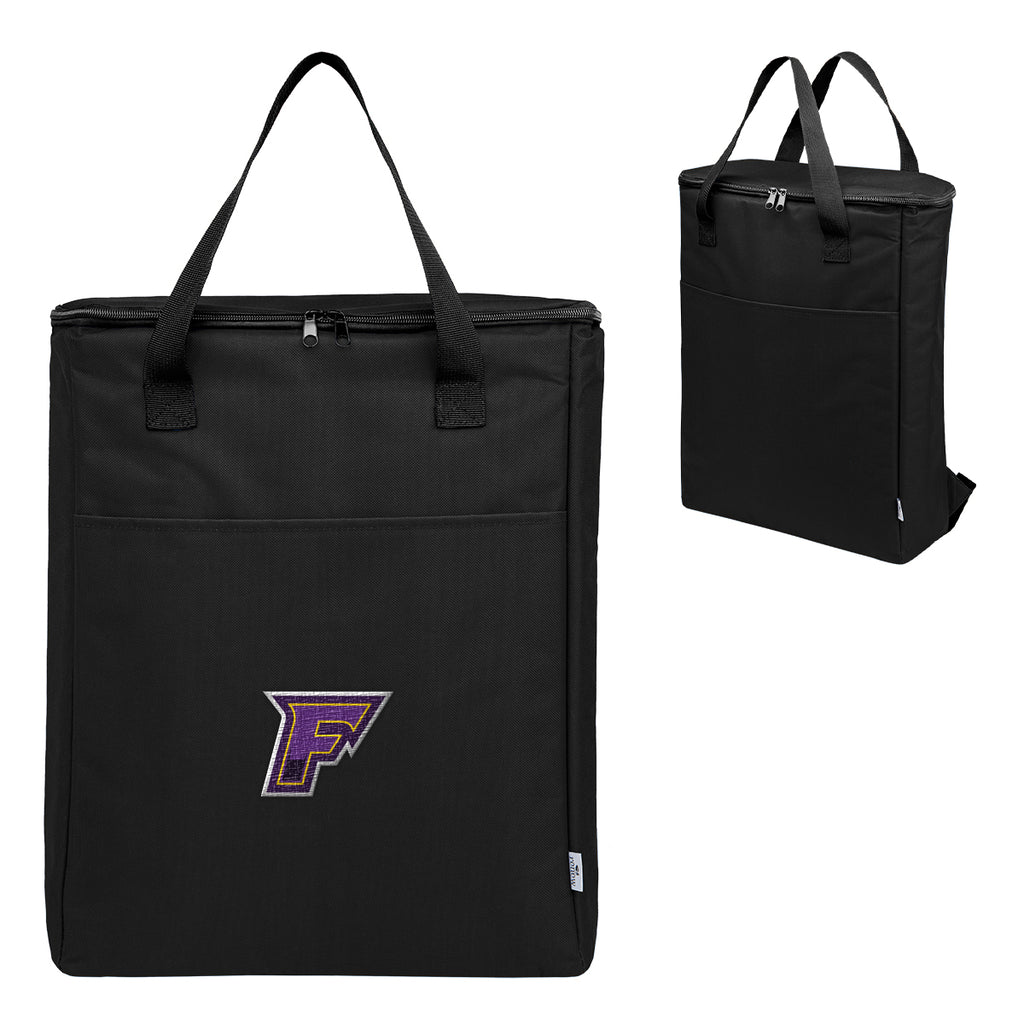 Recon Fifteen Can Cooler Backpack in Recycled PET Embroidery - Black - Embroidery