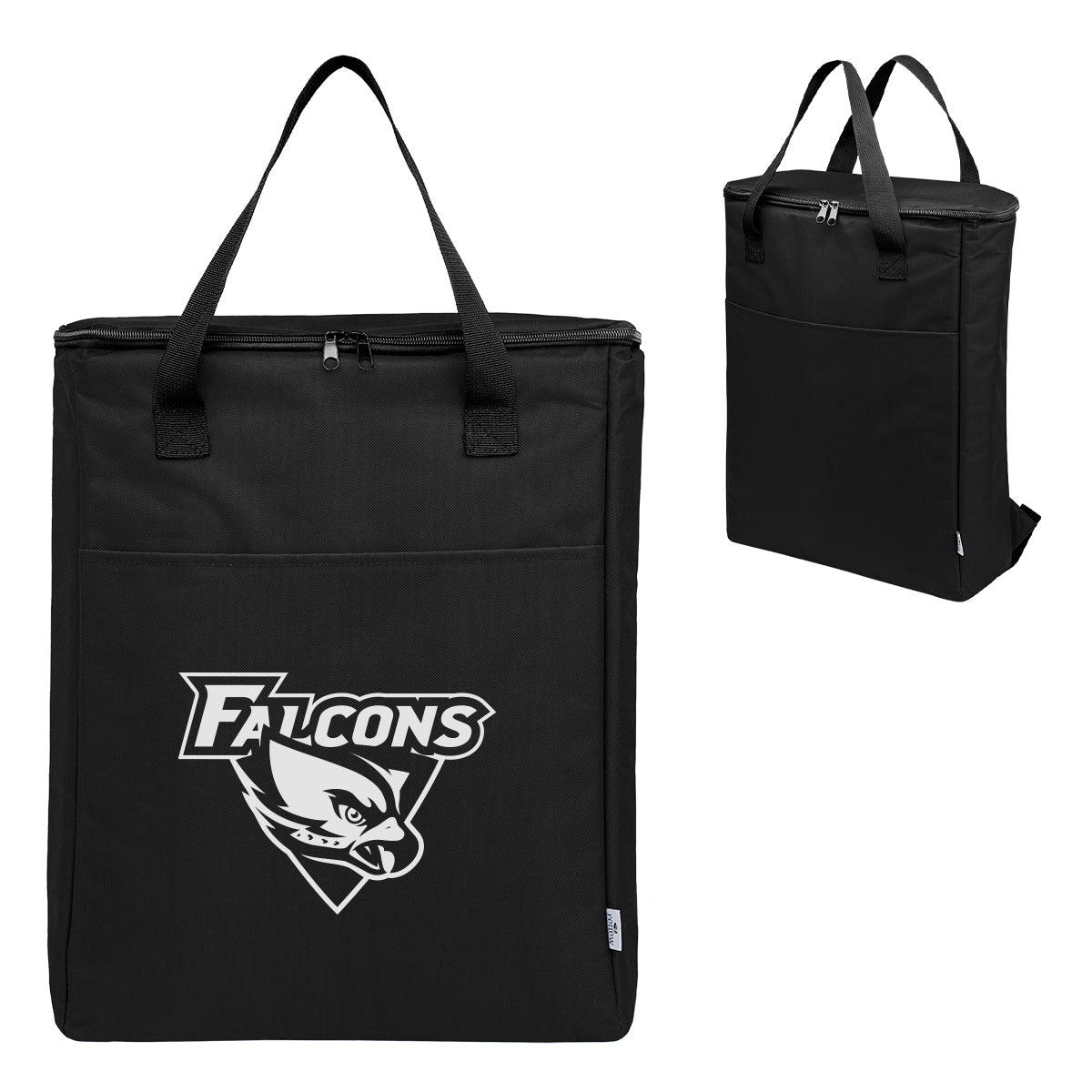 Recon Fifteen Can Cooler Backpack in Recycled PET Embroidery - Black - Silk Screen