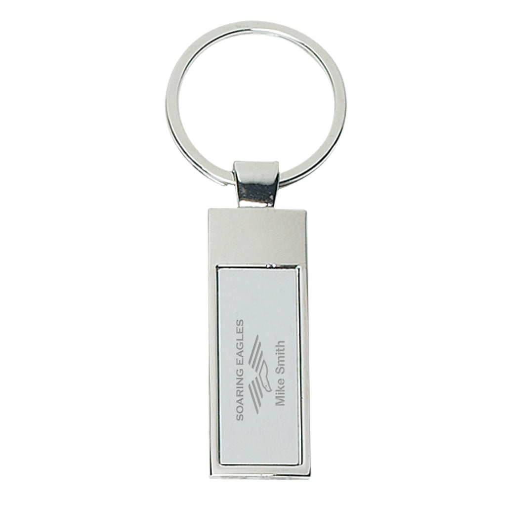 Rectangular Metal Key Tag - Laser Engraving