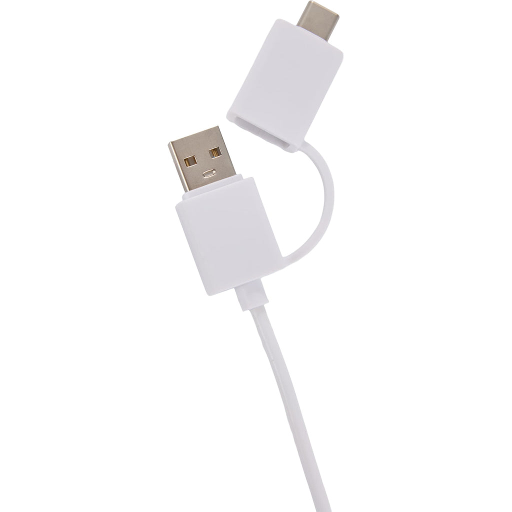 Recycled 5-in-1 Charging Cable, 39 Inch - White - Detail 2