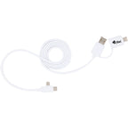 Recycled 5-in-1 Charging Cable, 39 Inch - White - Front