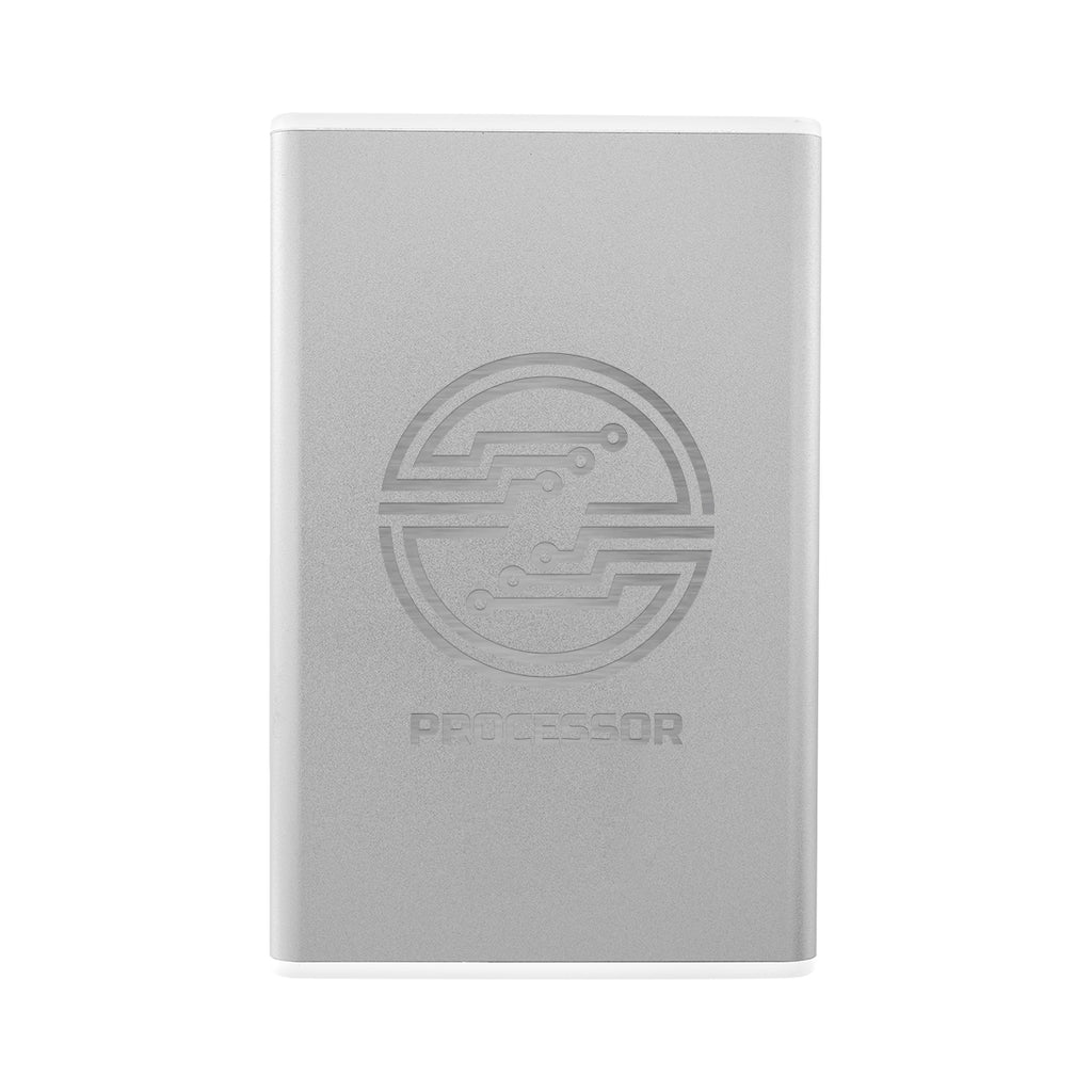 Recycled ABS and Aluminum Power Bank, 5,000 mAh - Silver - Laser