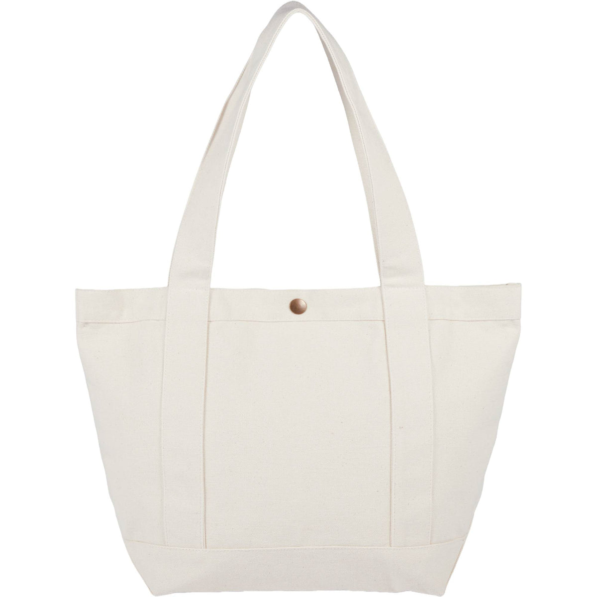 Recycled Canvas Souvenir Tote with Snap Closure, 15 oz Embroidery - Natural - Back