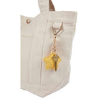 Recycled Canvas Souvenir Tote with Snap Closure, 15 oz Embroidery - Natural - Detail 2