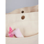 Recycled Canvas Souvenir Tote with Snap Closure, 15 oz Embroidery - Natural - Detail 3