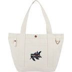 Recycled Canvas Souvenir Tote with Snap Closure, 15 oz Embroidery - Natural - Front
