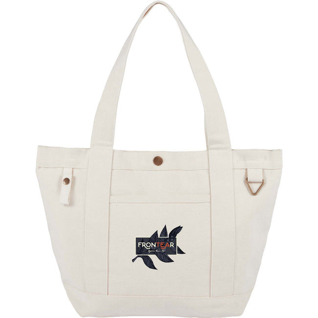 Recycled Canvas Souvenir Tote with Snap Closure, 15 oz Full Color