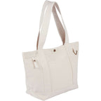 Recycled Canvas Souvenir Tote with Snap Closure, 15 oz Transfer - Natural - Right Angle