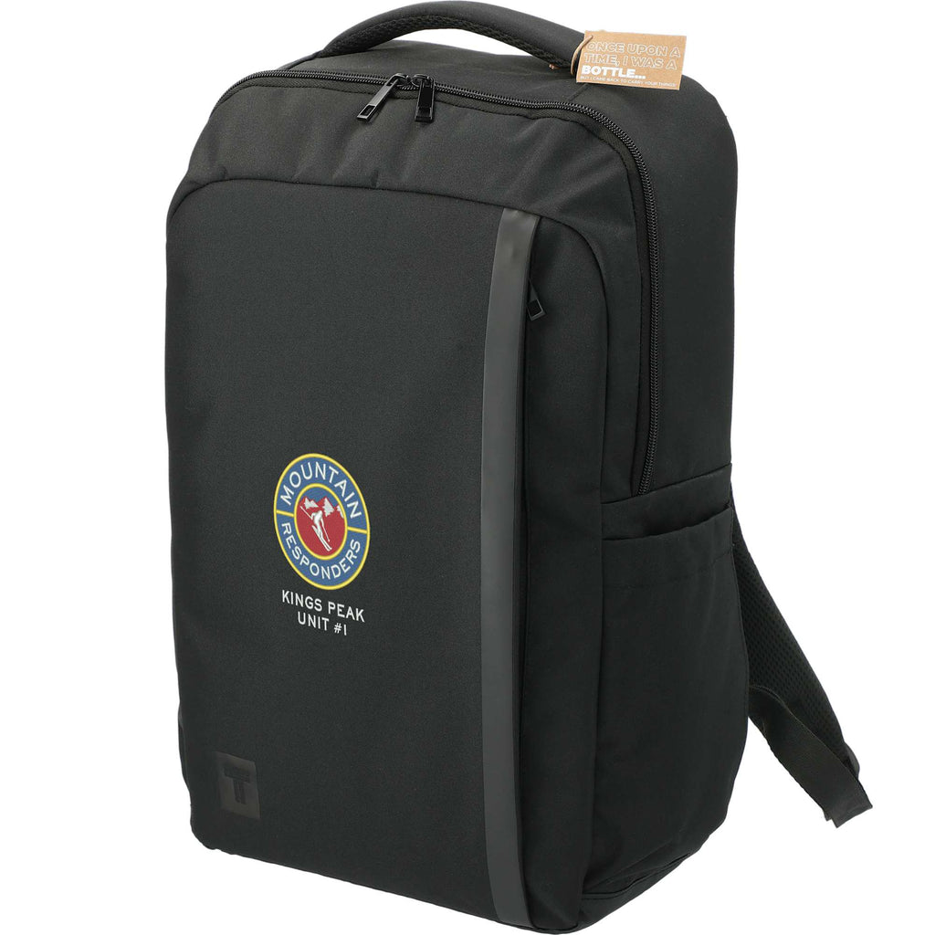 Recycled Commuter Laptop Backpack, 17 Inch Transfer - Black - Left Angle