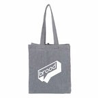 Recycled Cotton Grocery Tote, 7 oz Embroidery - Multi-Colored - Front