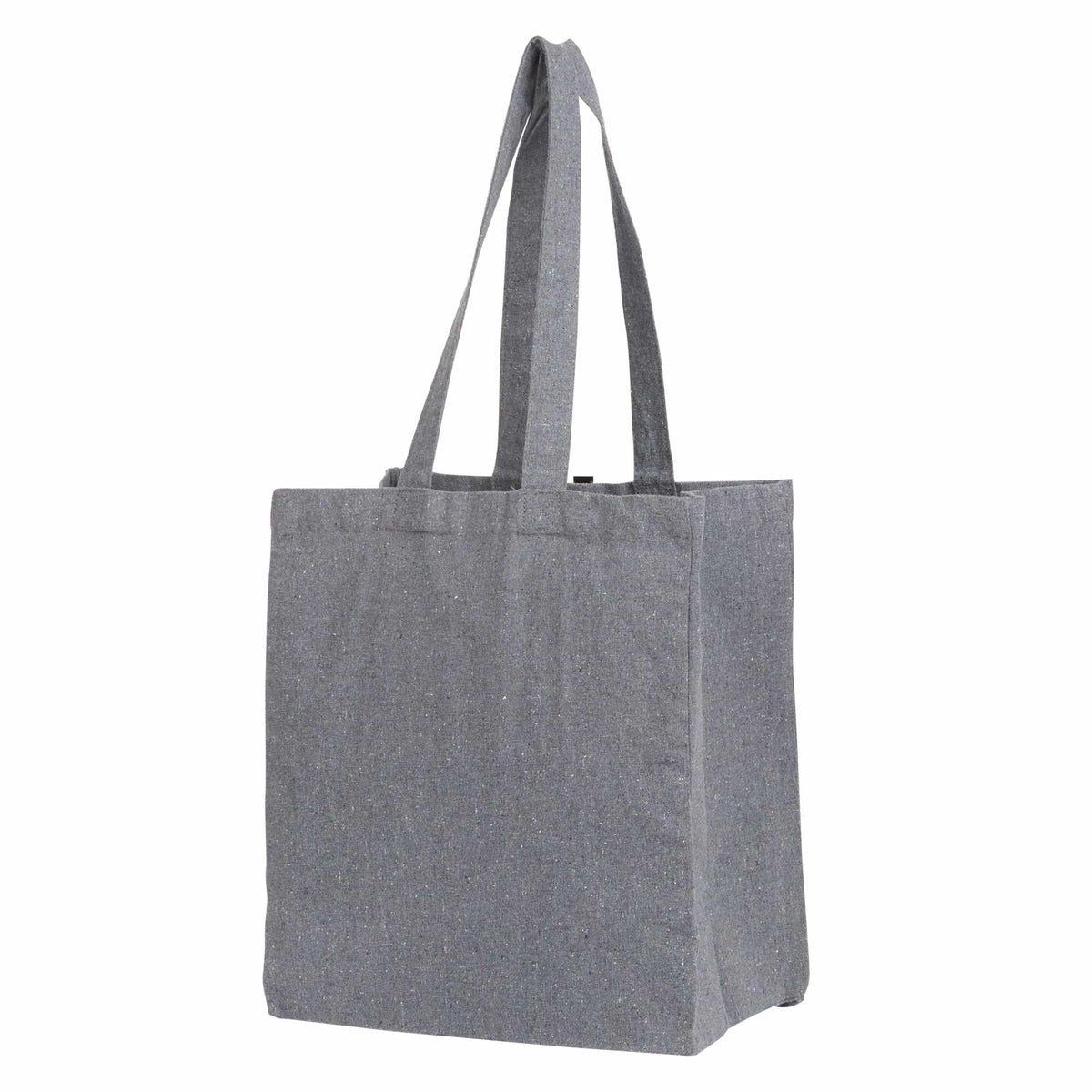 Recycled Cotton Grocery Tote, 7 oz Embroidery - Multi-Colored - Left Angle