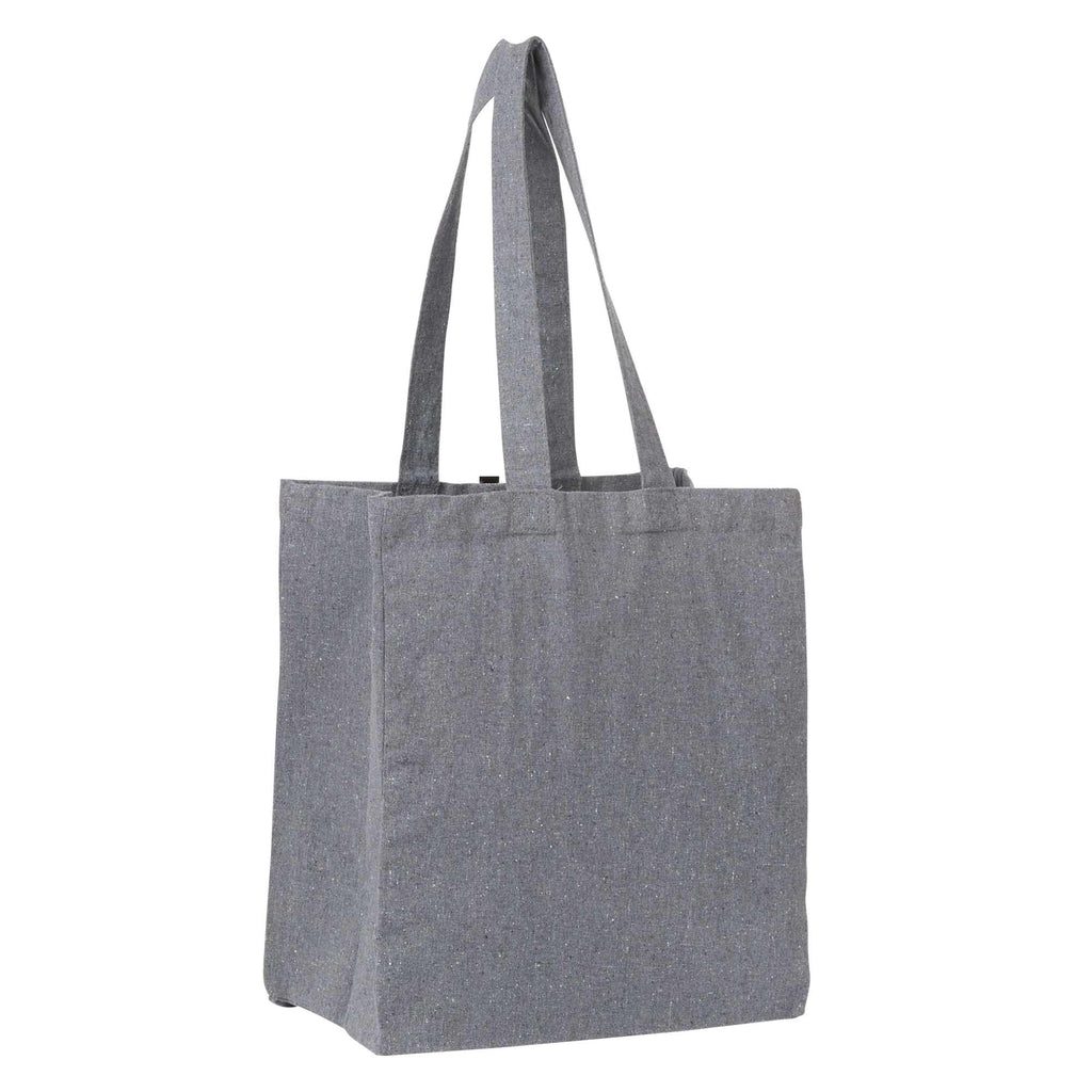 Recycled Cotton Grocery Tote, 7 oz Embroidery - Multi-Colored - Right Angle