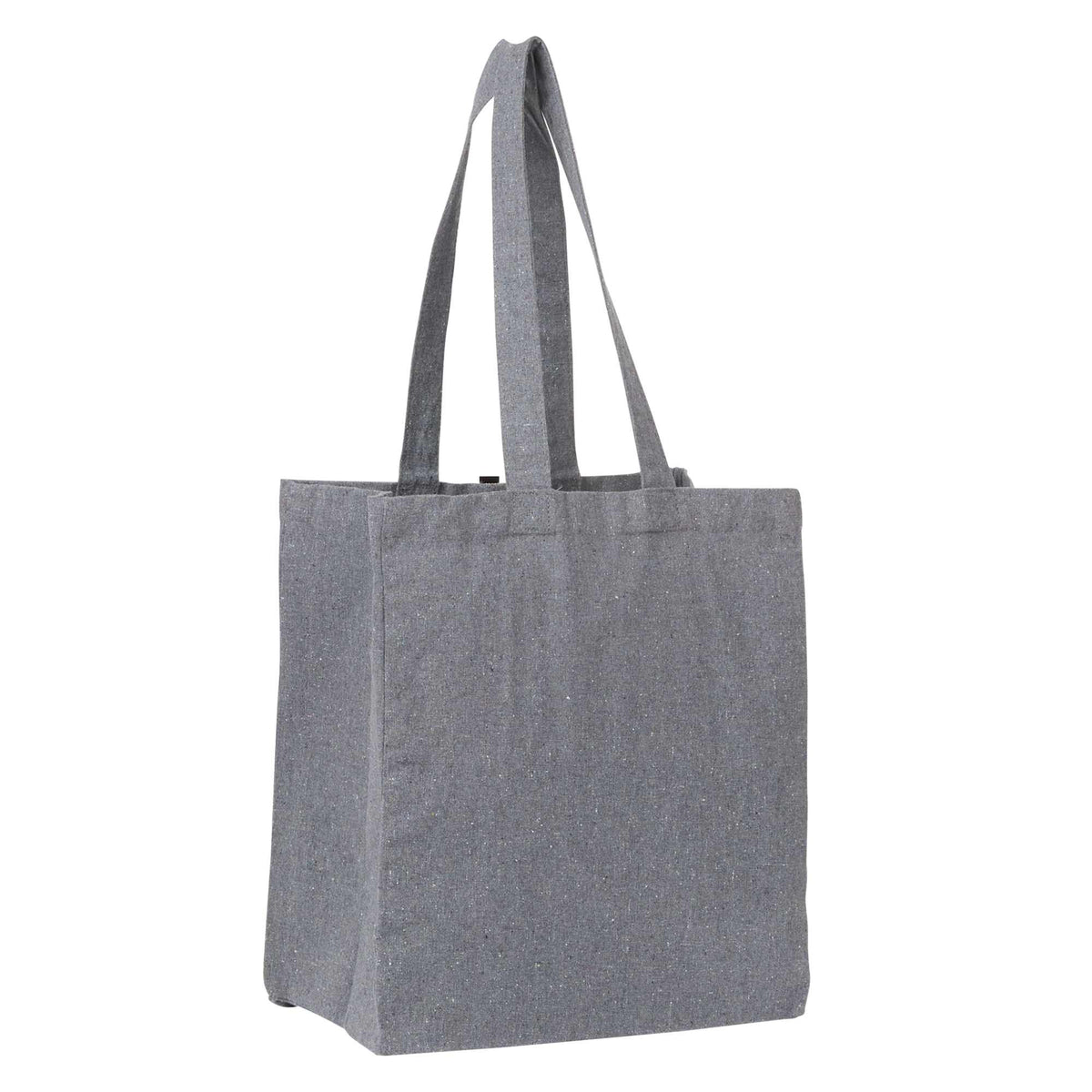 Recycled Cotton Grocery Tote, 7 oz Embroidery - Multi-Colored - Right Angle