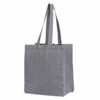 Recycled Cotton Grocery Tote, 7 oz Transfer - Multi-Colored - Left Angle