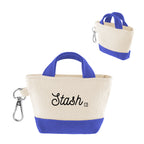 Recycled Cotton Mini Tote Bag Charm, 12 oz - Royal Blue - Silk Screen