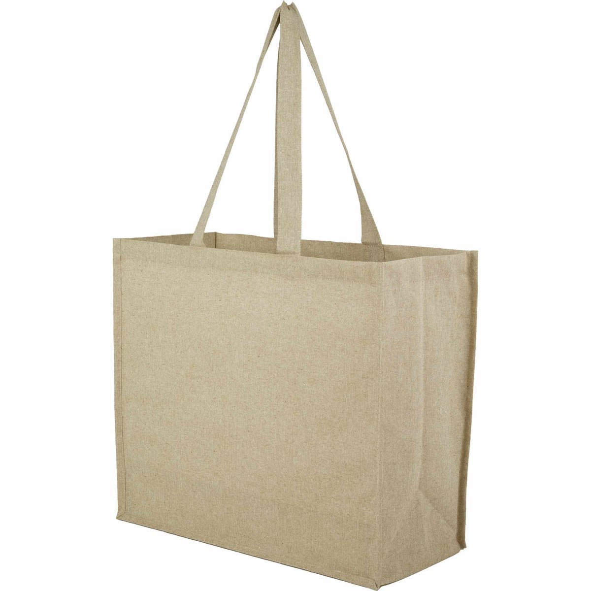 Recycled Cotton Shopper Tote with Wipe-Clean Lining, 4 oz Embroidery - Natural - Photo