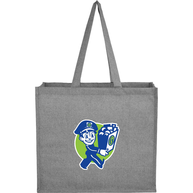 Recycled Cotton Shopper Tote with Wipe-Clean Lining, 4 oz Full Color