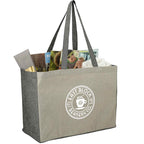 Recycled Cotton Shopper with Contrast Sides Embroidery - Natural/Black - Right Angle 2