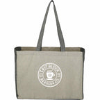 Recycled Cotton Shopper with Contrast Sides - Natural/Black - Front