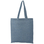 Recycled Cotton Twill Tote Bag, 5 oz Full Color - Blue - Back