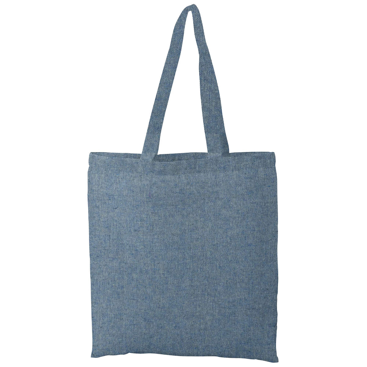 Recycled Cotton Twill Tote Bag, 5 oz Full Color - Blue - Back