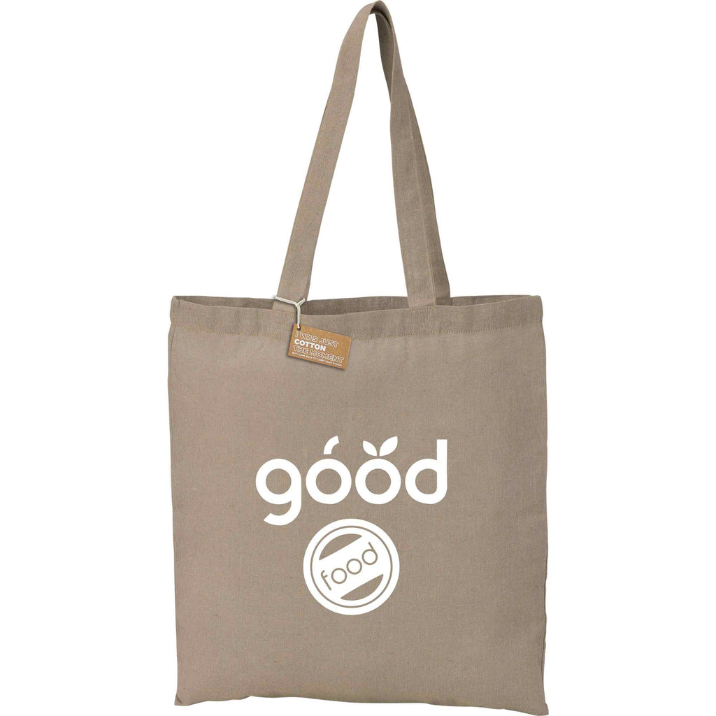 Recycled Cotton Twill Tote Bag, 5 oz Full Color - Natural - Front