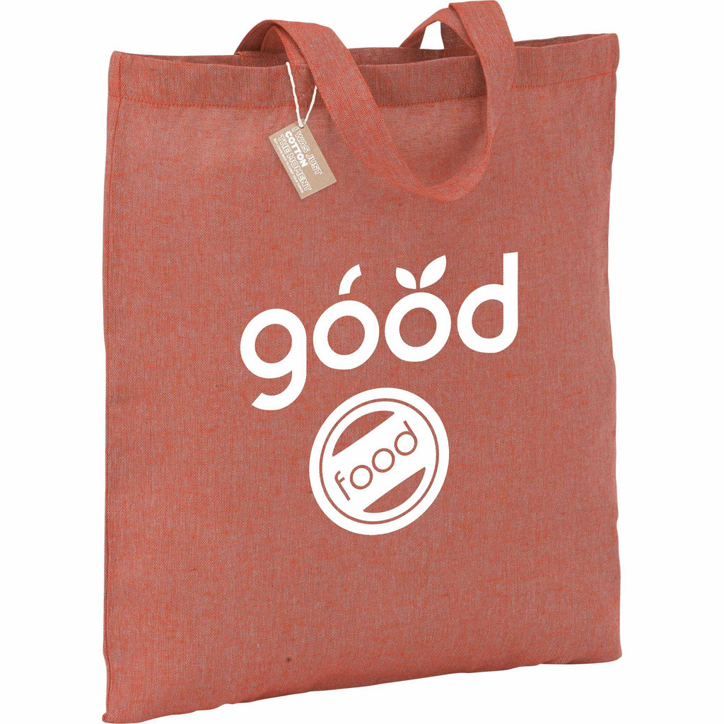 Recycled Cotton Twill Tote Bag, 5 oz Full Color - Red - Photo