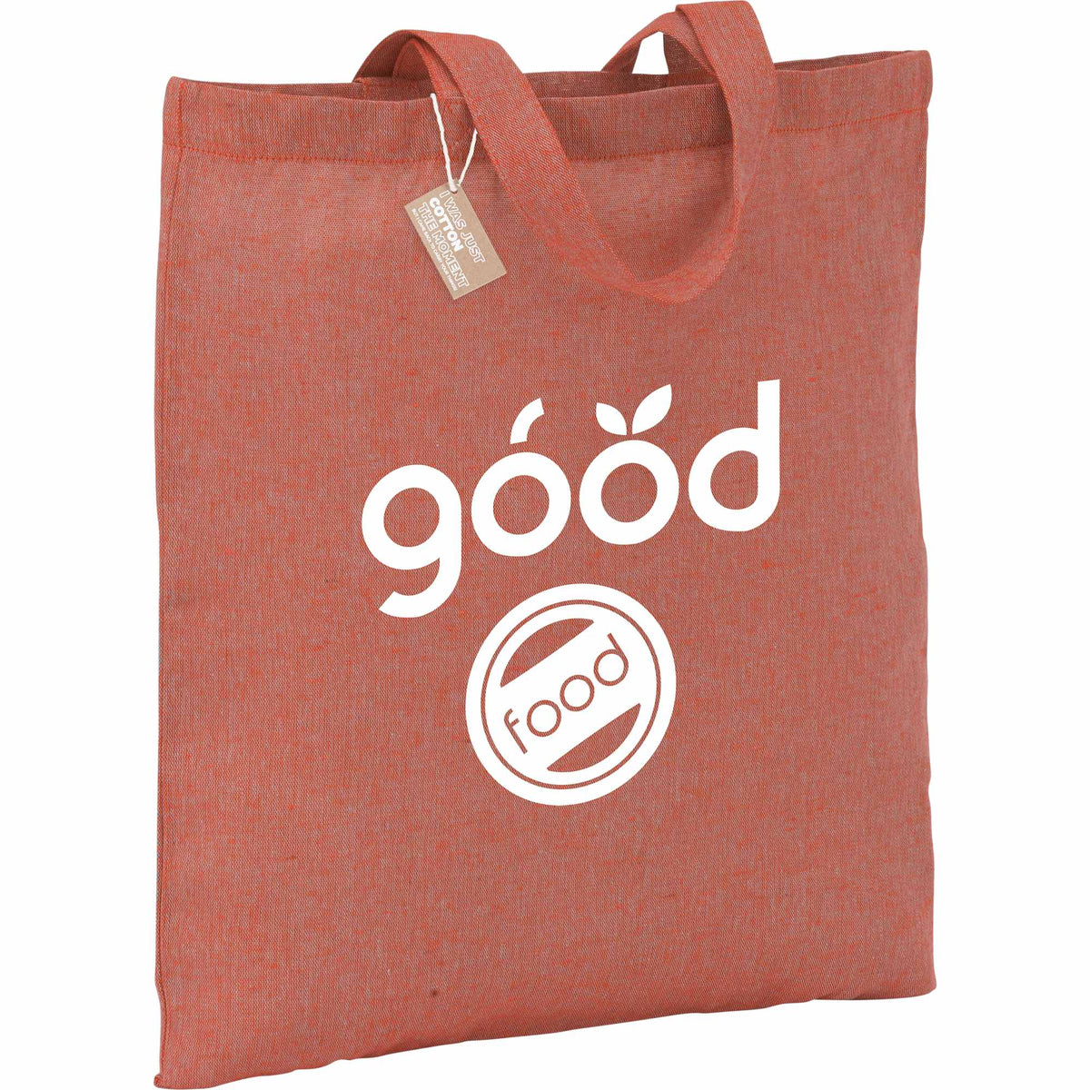 Recycled Cotton Twill Tote Bag, 5 oz Full Color - Red - Photo