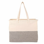 Recycled Cotton Utility Tote, 10 oz Embroidery - Natural/Gray - Back