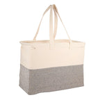 Recycled Cotton Utility Tote, 10 oz Embroidery - Natural/Gray - Right Angle 3