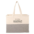 Recycled Cotton Utility Tote, 10 oz Transfer - Natural/Gray - Front
