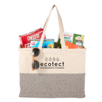 Recycled Cotton Utility Tote, 10 oz Transfer - Natural/Gray - Right Angle 2